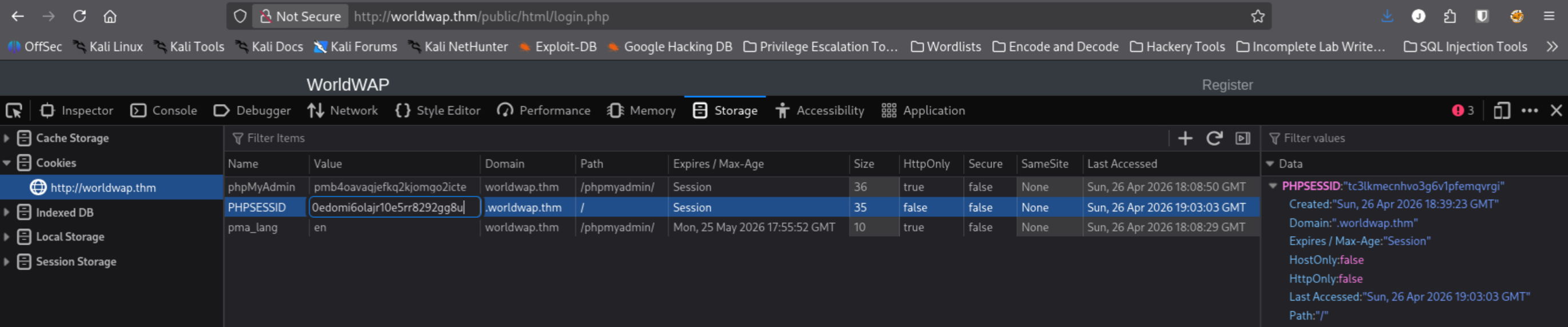 DevTools cookie replacement